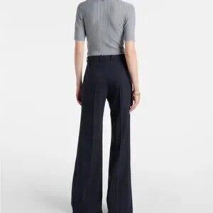 Chloe Blue High-Waisted Wide-Leg Trousers